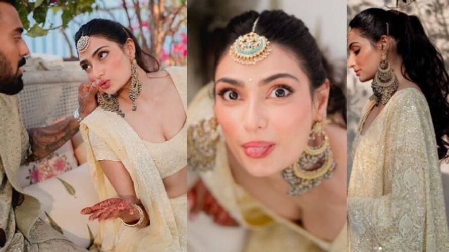 Athiya Shetty wore Nanis antique earrings for Mehendi Athiya Shetty wore Nanis antique earrings for Mehendi