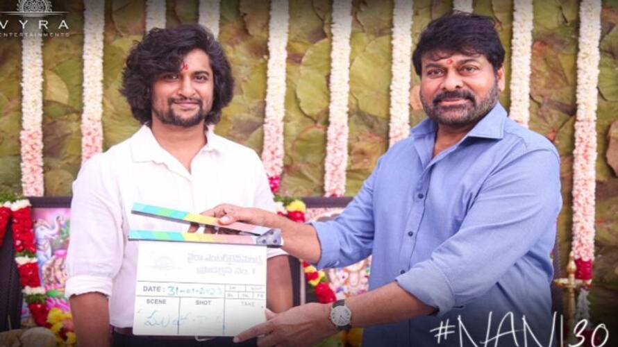 nani 30 movie start in grand way clapped by chiranjeevi nani 30 movie start in grand way clapped by chiranjeevi