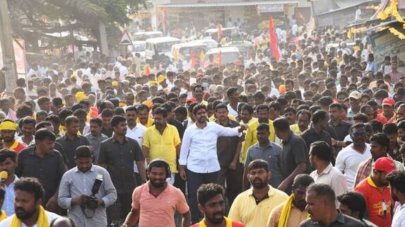 Police arrested two persons who throwing eggs on Nara Lokesh AKP Police arrested two persons who throwing eggs on Nara Lokesh AKP