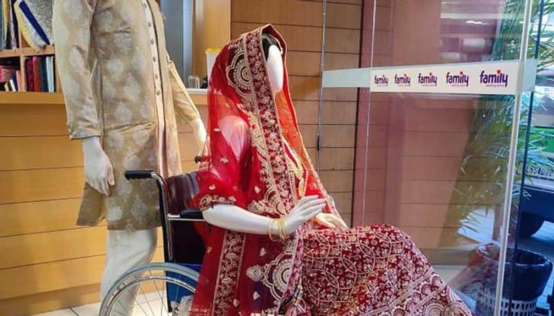 bride in wheelchair a textile shops decision makes disabled people happy 