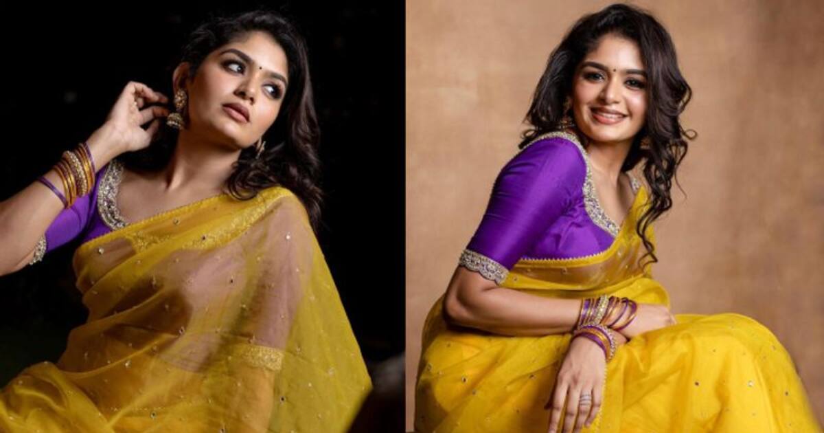 மஞ்சள் நிற சேலையில் தங்கம் போல் மின்னும் பிரம்மாண்டத்தின் மகள்... வைரலாகும் அதிதி ஷங்கரின் கியூட் போட்டோஸ்