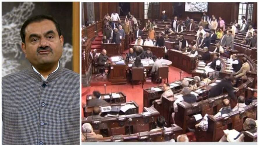 Adani share dispute uproar in Parliament, Opposition demands for Supreme Court probe akb Adani share dispute uproar in Parliament, Opposition demands for Supreme Court probe akb