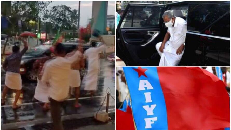 youth congress black flag against cm pinarayi vijayan, aiyf also against kn balagopal kerala budget 2023 asd youth congress black flag against cm pinarayi vijayan, aiyf also against kn balagopal kerala budget 2023 asd
