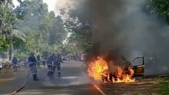 Car catch fire while running Car catch fire while running