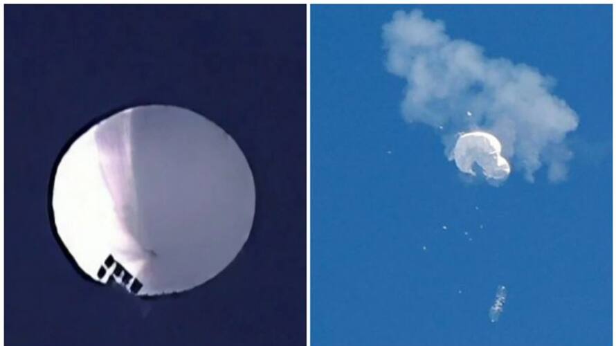 US air force flights Shot Chinese spy balloon US air force flights Shot Chinese spy balloon
