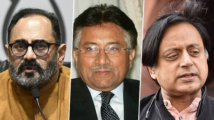 Pervez Musharraf force for peace says Shashi Tharoor BJP Rajeev Chandrasekhar Slams Pervez Musharraf force for peace says Shashi Tharoor BJP Rajeev Chandrasekhar Slams