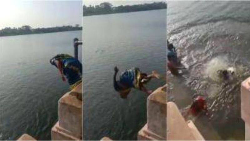 A video of a grandmother jumping into the Tamiraparani river is going viral