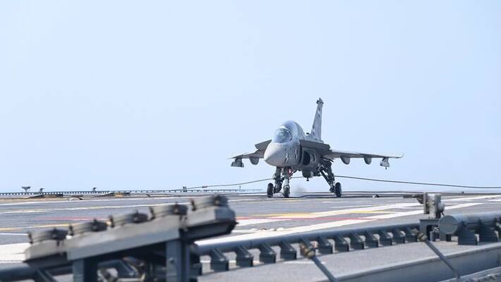 aircraft carrier INS Vikrant Crosses Milestone With First Jet Landing aircraft carrier INS Vikrant Crosses Milestone With First Jet Landing