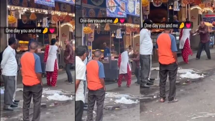 elederly couple fighting in public video goes viral in social Media akb elederly couple fighting in public video goes viral in social Media akb