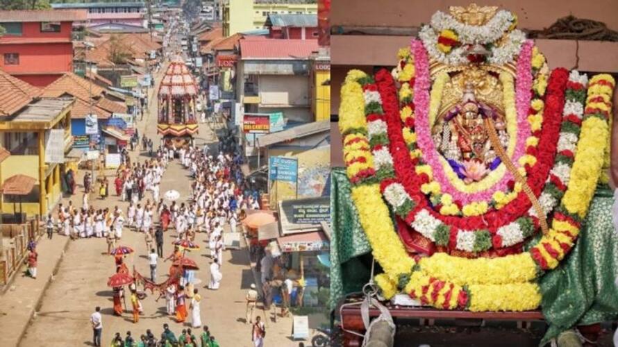 Chikkamagaluru Sringeri Sharadambe Rathotsav completed Worship by Two Jagadgurus sat Chikkamagaluru Sringeri Sharadambe Rathotsav completed Worship by Two Jagadgurus sat