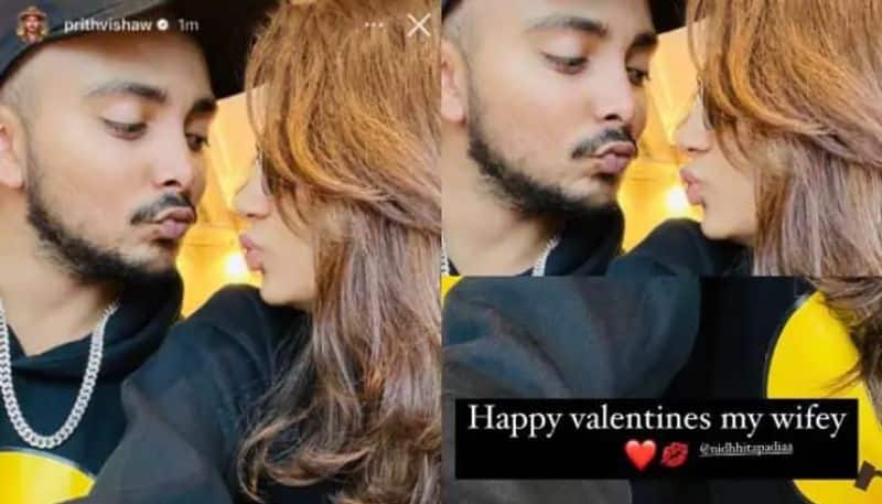 Happy Valentines my wifey Prithvi Shaw Post on Instagram Nidhi Tapadia
