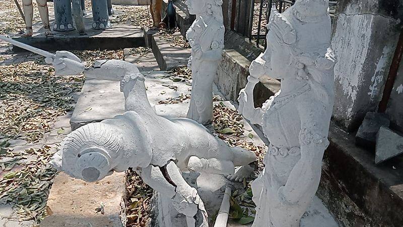 temple statues demolished in perambalur district