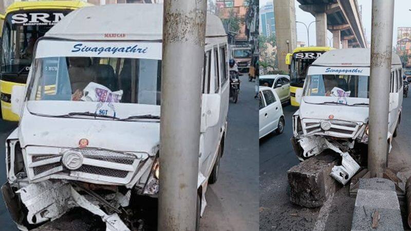 Chennai Vadapalani van accident .. 10 IT employees injured