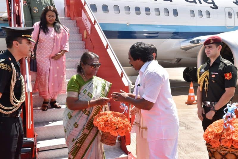 President Droupadi Murmu arrived tamil nadu for two days tour