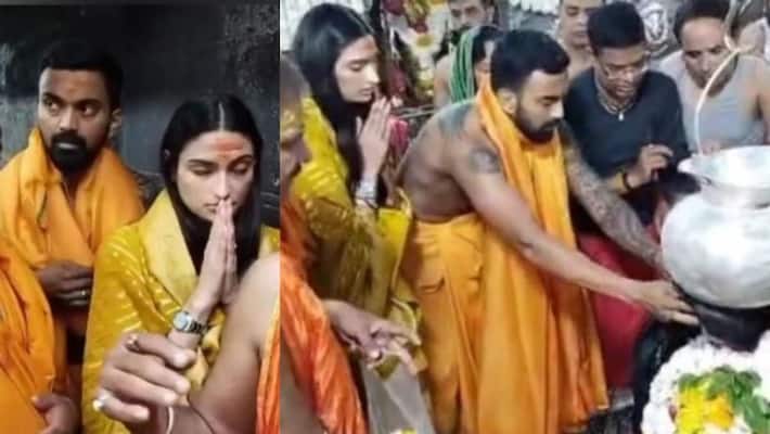 Ahead Of Indore Test, Newly Married Couple KL Rahul and Athiya Shetty Visit Ujjain Temple MSV 