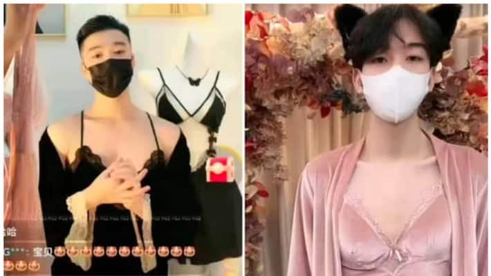 china banned women female lingerie videos, so men modeling instead of women