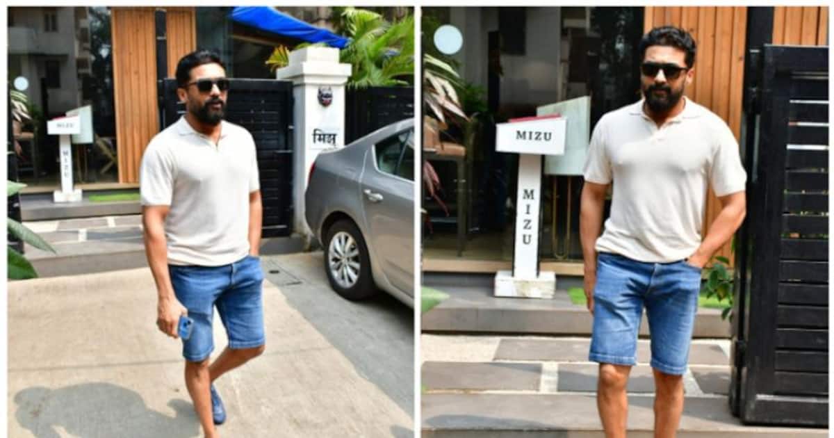 Exclusive: Suriya in tee-shirt and shorts.. at a cafe in Mumbai!  Exclusive photos!
