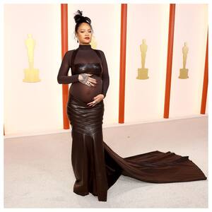 Lady Gaga and pregnant Rihanna among stars in elegant black at the 2023  Oscars