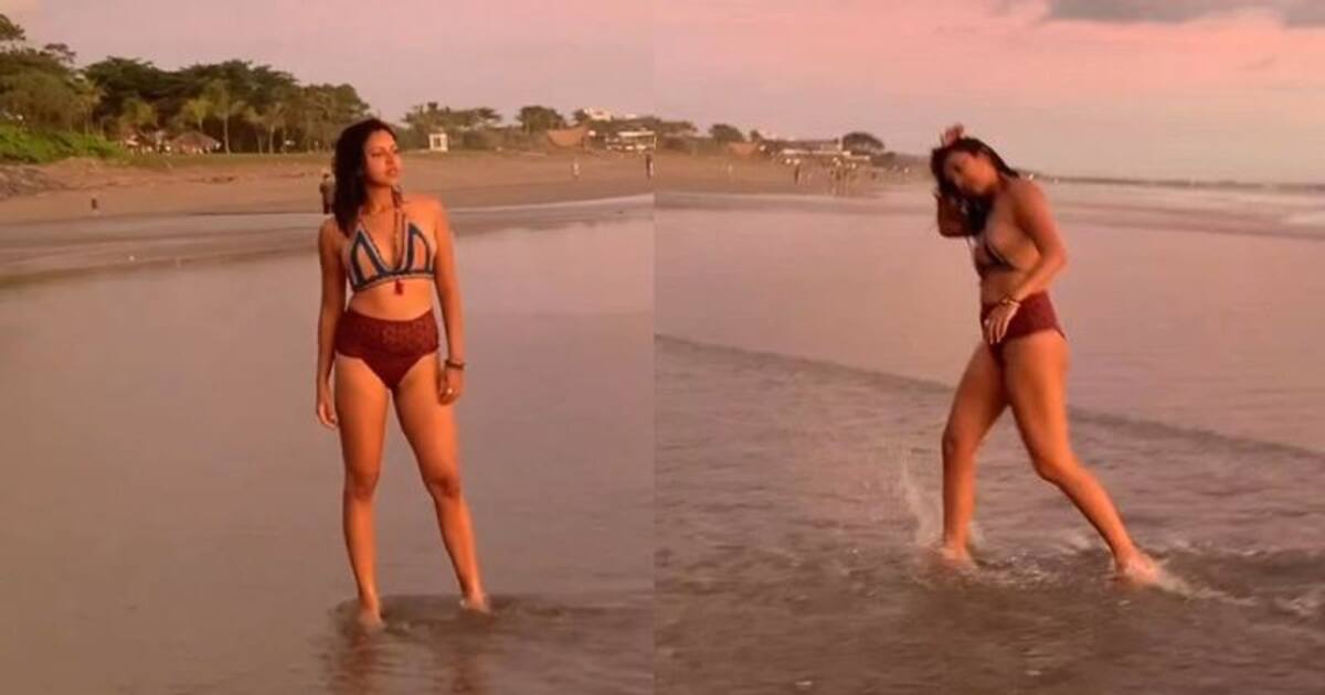 Amala Paul : பிகினி உடையில் கவர்ச்சி குளியல் போட்டு.. ரசிகர்கள் மனதை குளிர வைத்த அமலா பால் - வைரலாகும் வீடியோ