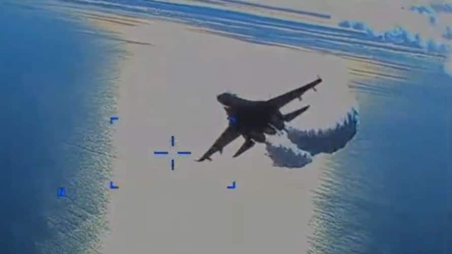 VIDEO US releases footage of Russian SU27 fighter jet dumping fuel on