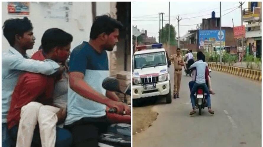 Uttar Pradesh Brother took sister dead body by bike in Kaushambi san Uttar Pradesh Brother took sister dead body by bike in Kaushambi san