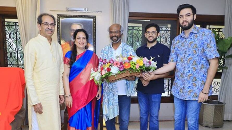 Thalaiva at Matoshree Superstar Rajinikanth meets Uddhav Thackeray at his Mumbai residence AJR Thalaiva at Matoshree Superstar Rajinikanth meets Uddhav Thackeray at his Mumbai residence AJR