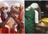 PM narendra Modi touches feet of 107 year old grandmother Pappammal  in the Millets conference san
