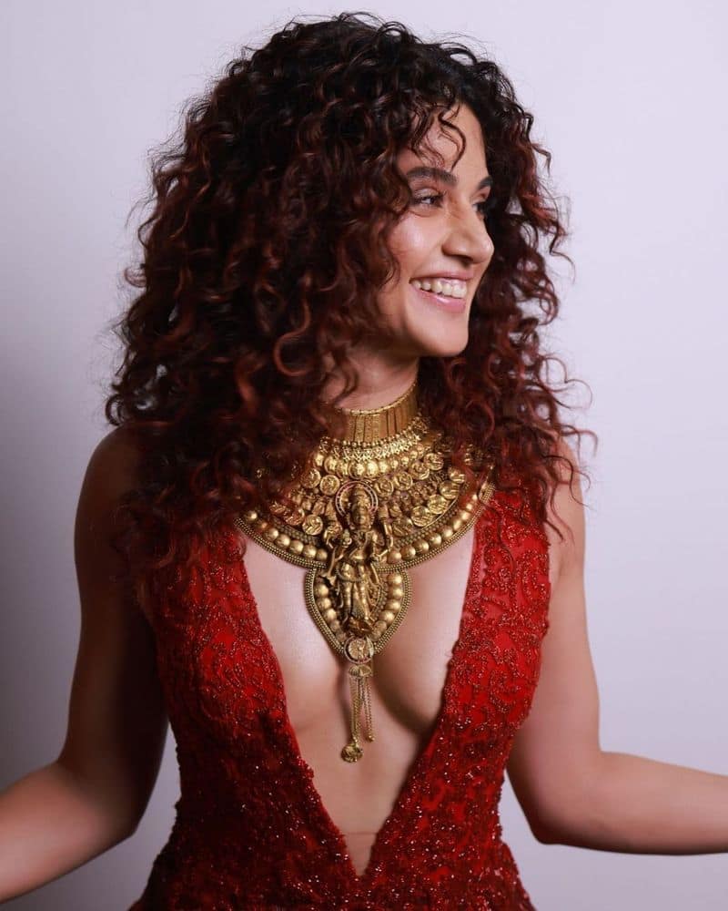 Taapsee gets trolled for wearing  Goddess Lakshmi Necklace like this way