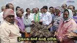 TDP Leader Kollu Ravindra inspects damaged crops in Machilipatnam