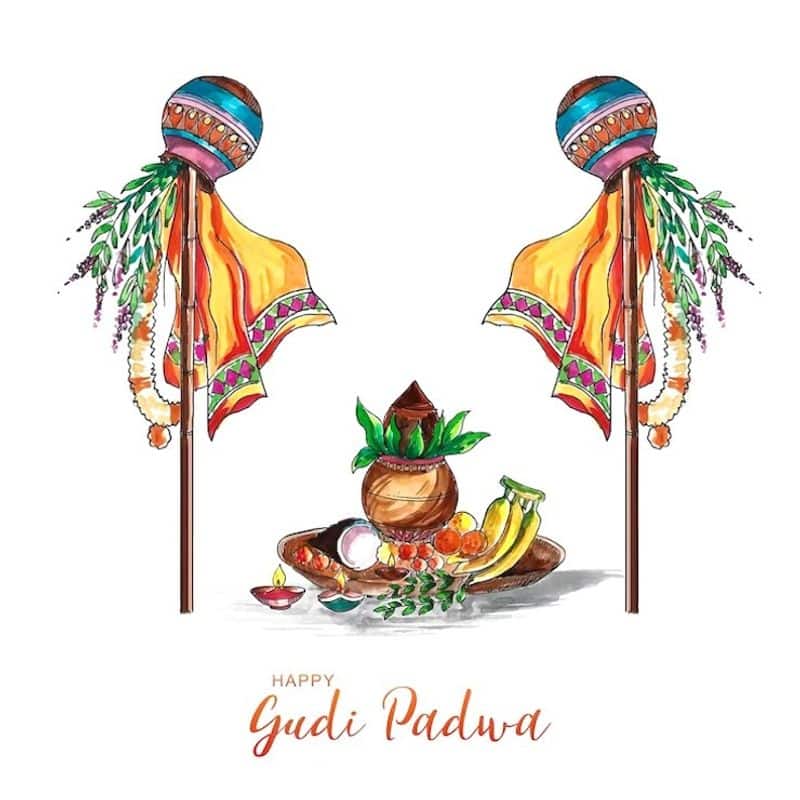 Gudi padwa celebration of india. Illustration of gudi padwa lunar new year  celebration of india. | CanStock