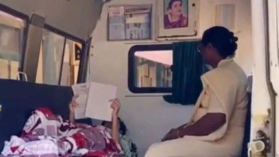 Bandra girl writes her Class 10 board exam paper in ambulance Bandra girl writes her Class 10 board exam paper in ambulance