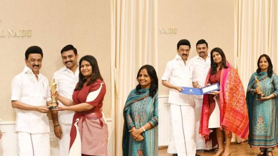 The Elephant Whisperers Director Kartiki Gonsalves Felicitated By Tamil Nadu Cm Stalin The Elephant Whisperers Director Kartiki Gonsalves Felicitated By Tamil Nadu Cm Stalin