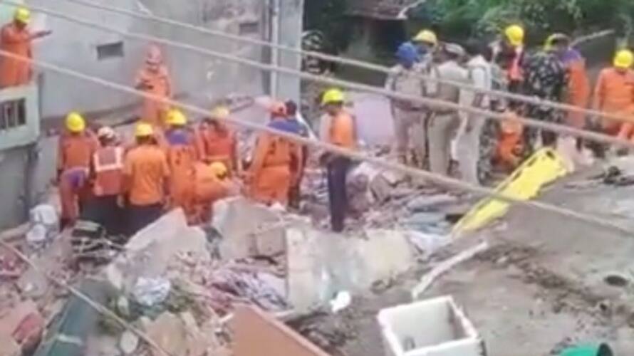three stored building collapses Three dead five injured after btb three stored building collapses Three dead five injured after btb