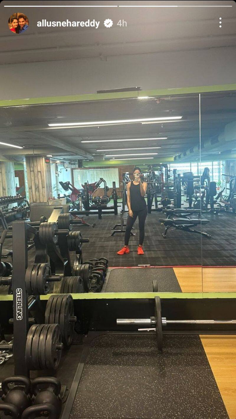 hero allu arjun wife sneha reddy posts her gym look in social media ksr