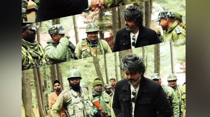 Thalapathy Vijay Leo movie crew hard working in Kashmir Thalapathy Vijay Leo movie crew hard working in Kashmir