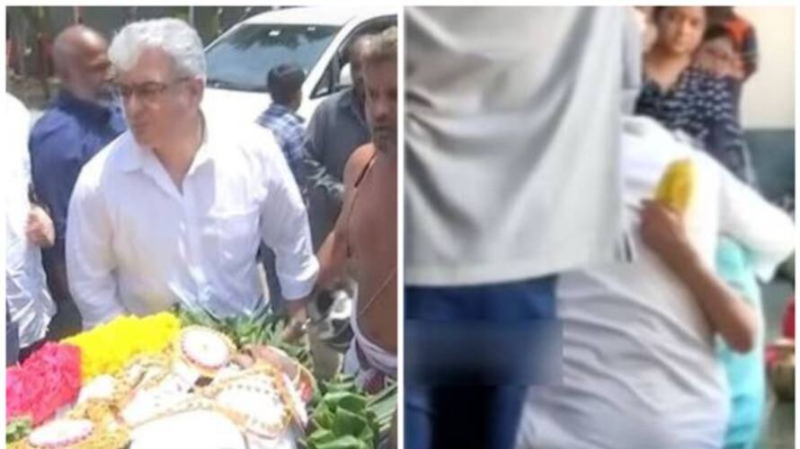 Ajith hugged her crying mother with tears heart breaking video goes viral Ajith hugged her crying mother with tears heart breaking video goes viral