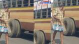 Bus tire from falling off! The driver suddenly stopped the bus! Passengers who survived!