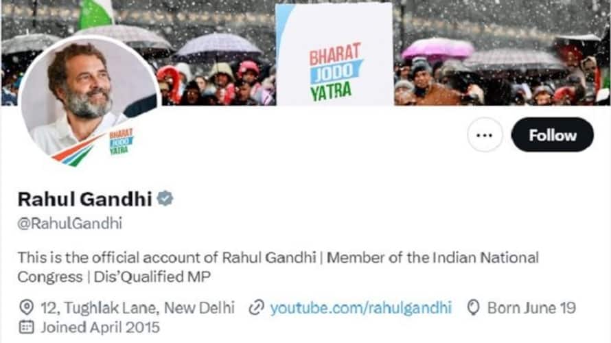 rahul gandhi tweaks twitter bio after parliament disqualification ash rahul gandhi tweaks twitter bio after parliament disqualification ash