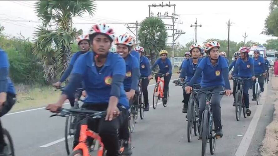Tamil Nadu Women Police Golden Jubilee Year: Chennai to Kanyakumari Cycle Trip Tamil Nadu Women Police Golden Jubilee Year: Chennai to Kanyakumari Cycle Trip