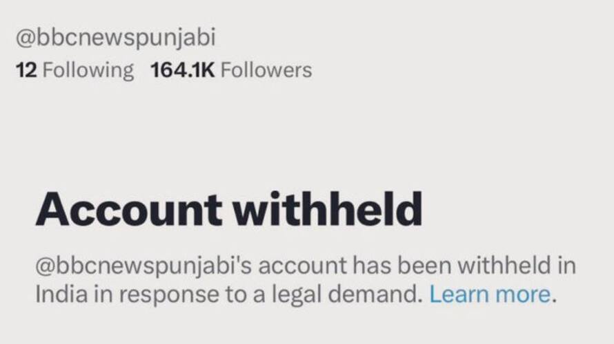 BBC Punjabi Twitter handle has been withheld in India BBC Punjabi Twitter handle has been withheld in India