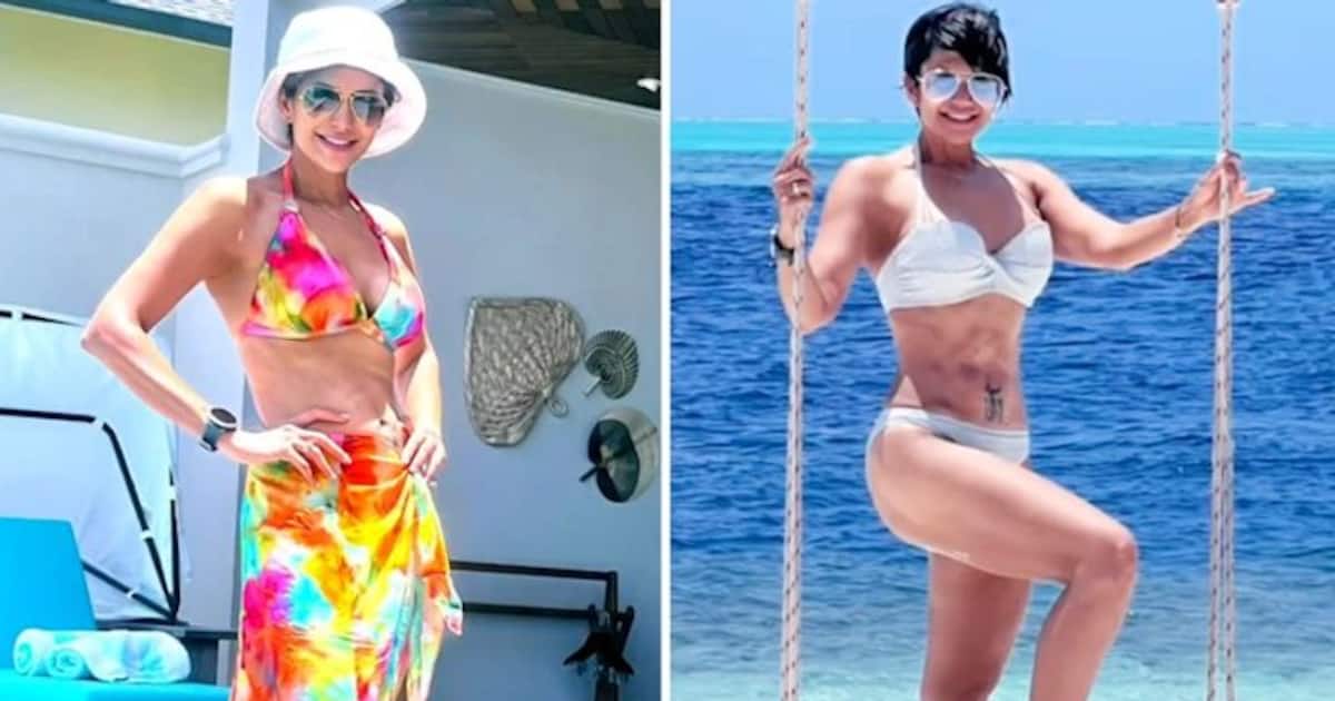 Mandira Bedi Hot Bikini Photos Actress Shows Off Her Toned Abs With Scintillating Looks Apt For