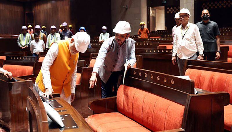 pm modi visits new parliament building and inspected various works
