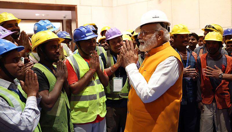 pm modi visits new parliament building and inspected various works