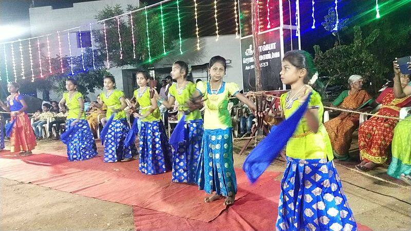 oyilattam performed by all age groups at the coimbatore temple festival 
