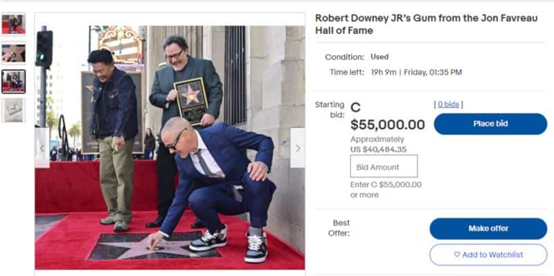 Gum Chewed By Robert Downey Jr for 45 lakh rlp
