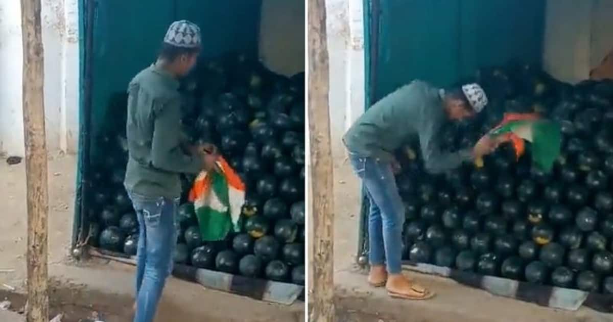 WATCH: உ.பி.யில் தேசியக் கொடியை வைத்து பழங்களை சுத்தம் செய்யும் நபர்!