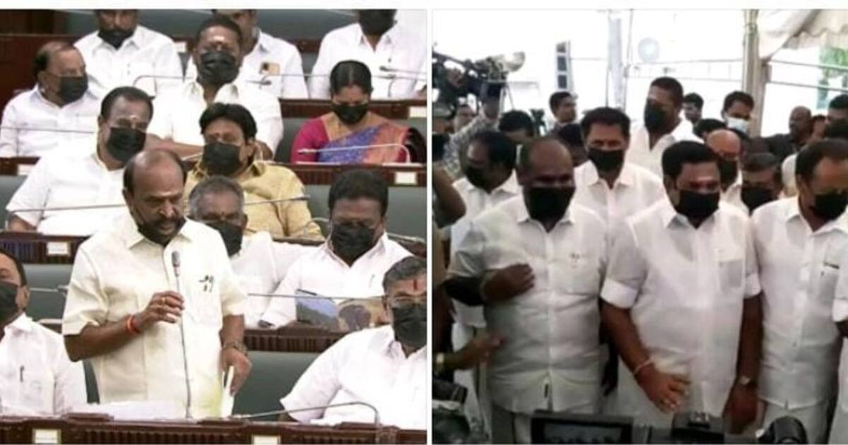 கருப்பு மாஸ்க் அணிந்து இபிஎஸ்யோடு சட்டப்பேரவைக்கு வந்த அதிமுக எம்எல்ஏக்கள்..! என்ன காரணம் தெரியுமா.?