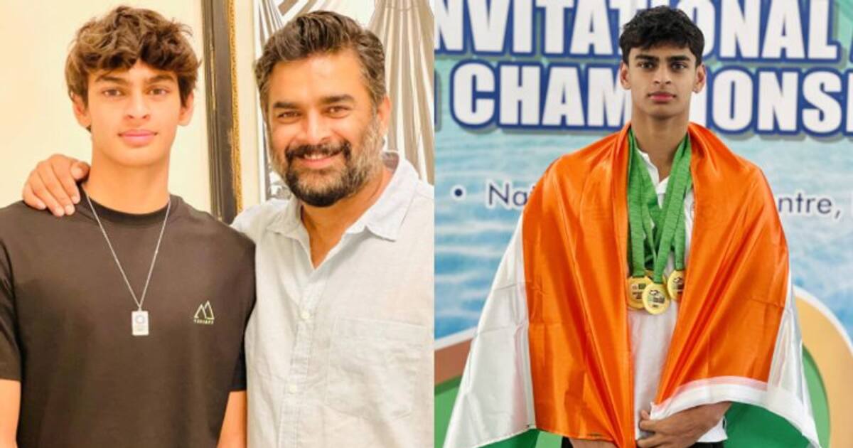 அடிச்சா கோல்டு தான்... சர்வதேச நீச்சல் போட்டியில் பதக்கங்களை வென்றுகுவித்த மாதவனின் 'தங்க'மகன் வேதாந்த்