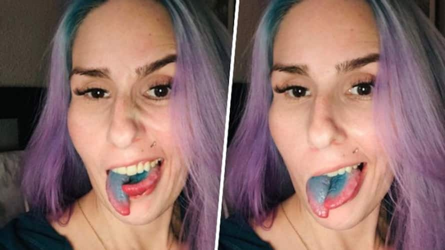 Bizarre! California woman explains why she got her tongue split; opens ...