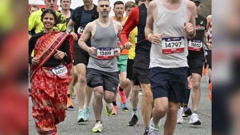 Woman From Odisha Runs 42.5 KM In UK Marathon Wearing A Sambalpur Saree video goes viral 